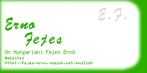 erno fejes business card